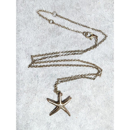 Minimalist Silver Starfish Pendant Necklace