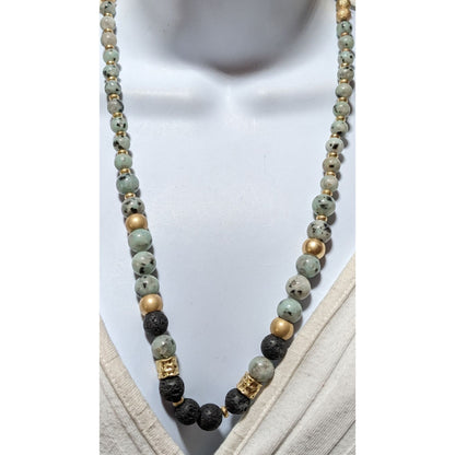 Lava Agate Beaded Necklace