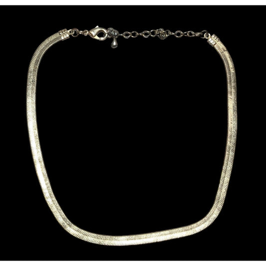 Gold Herringbone Chain Necklace