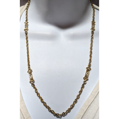 Gold Decorative S Link Necklace