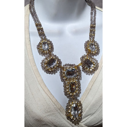 Vintage Glam Chunky Gemmed Statement Necklace