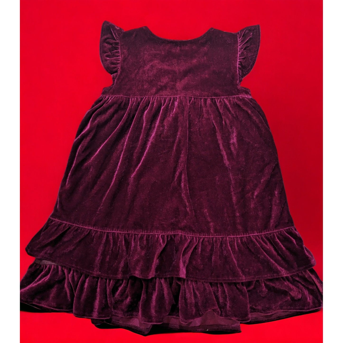 Old Navy Berry Velour Ruffle Dress