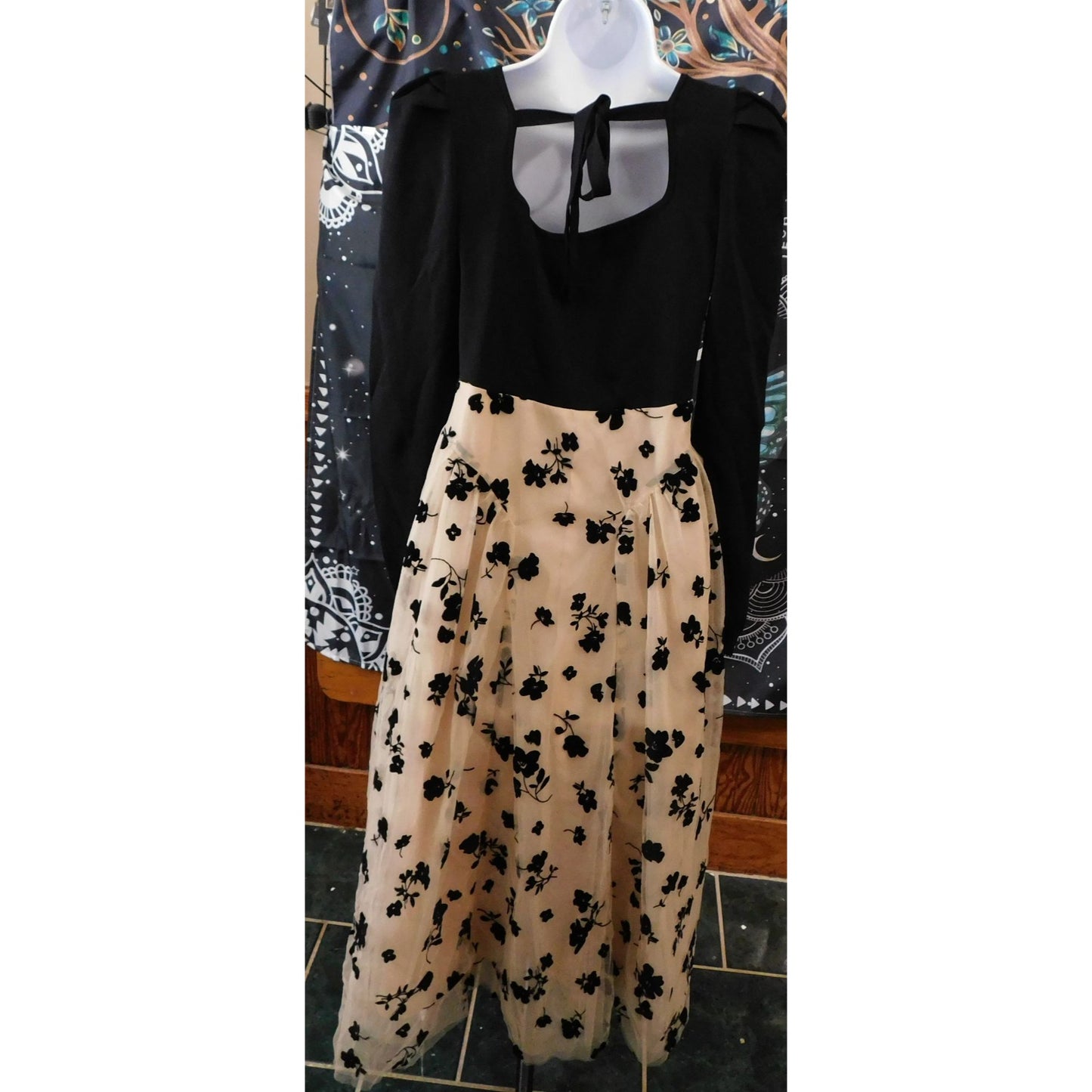 Chicwish Formal Floral Dress With Velvet Accents