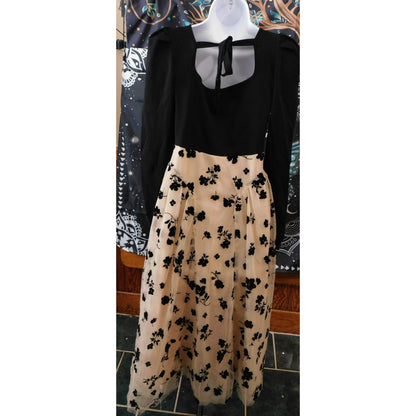 Chicwish Formal Floral Dress With Velvet Accents