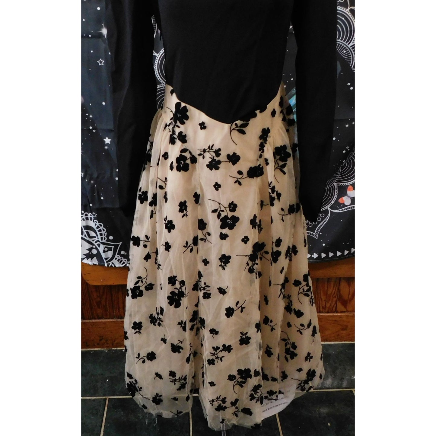 Chicwish Formal Floral Dress With Velvet Accents