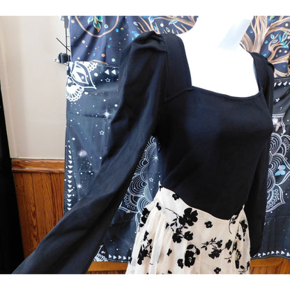 Chicwish Formal Floral Dress With Velvet Accents