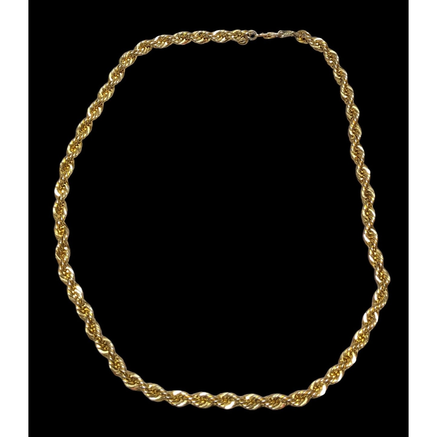 24K Gold Plated Rope Chain Necklace