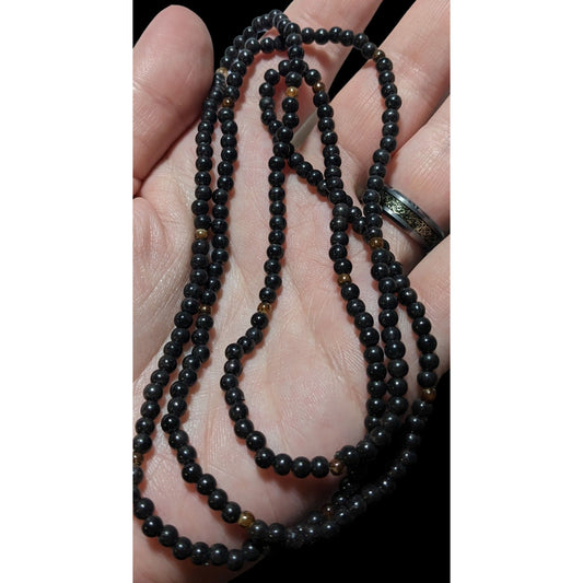 Simple Black Beaded Necklace