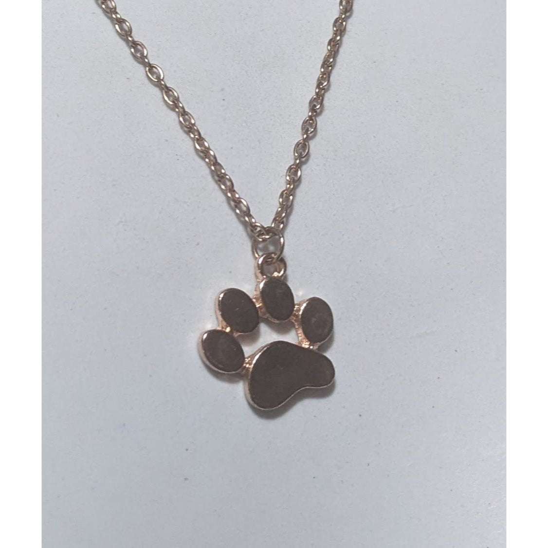 Simple Rose Gold Dog Paw Pendant Necklace