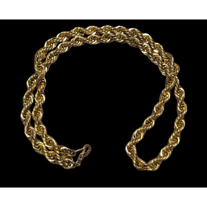 24K Gold Plated Rope Chain Necklace