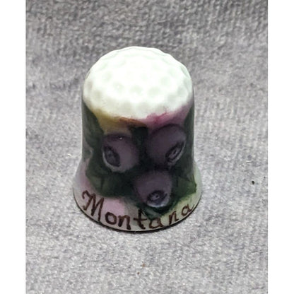 Vintage Hand Painted Souvenir Montana Thimble