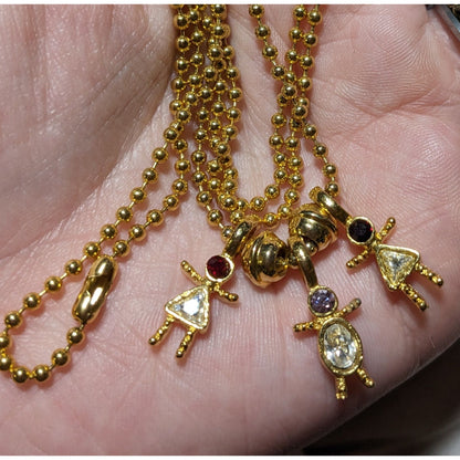 Gold Birthstone Kid Figural Charm Necklace