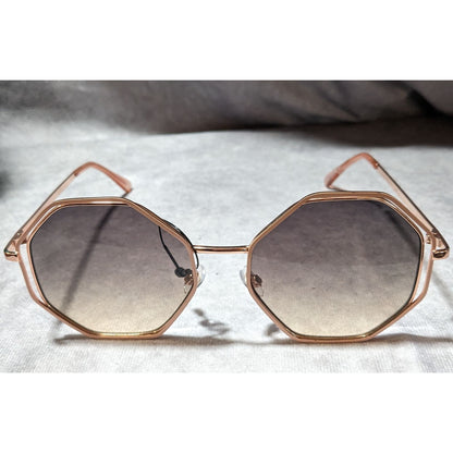 Foster Grant Gold Octagonal Framed Sunglasses