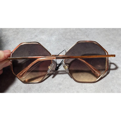 Foster Grant Gold Octagonal Framed Sunglasses