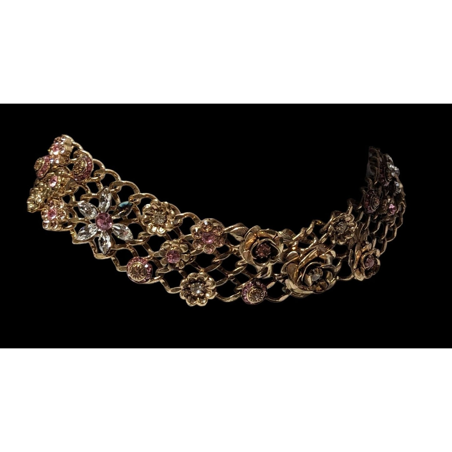 Carolee Vintage Coquette Floral Rhinestone Choker