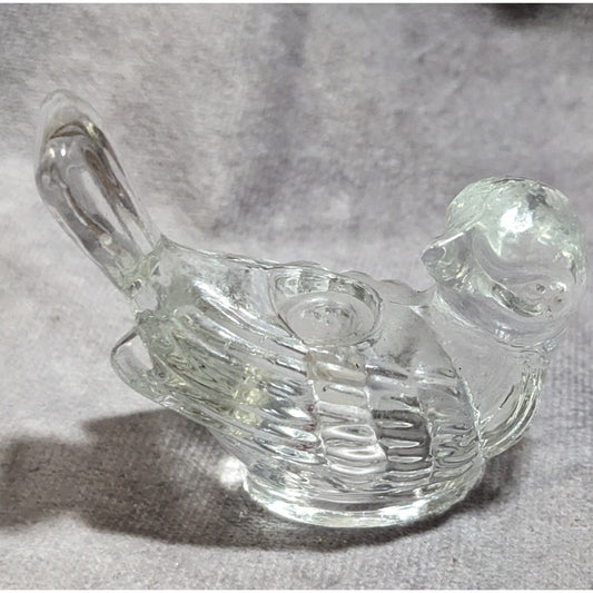 Clear Glass Bird Mini Candle Holder