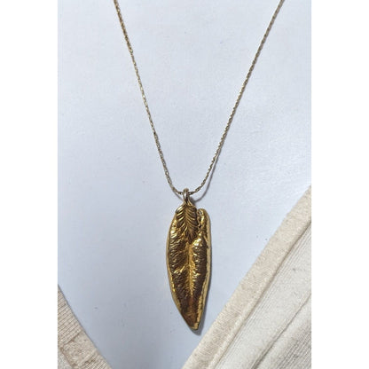 Vintage Gold Electroplated Natural Leaf Necklace