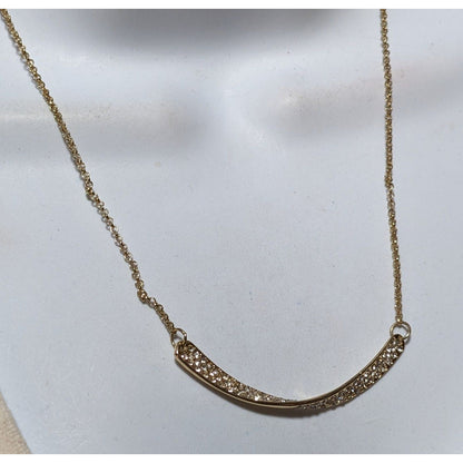 Sparkly Glam Gold Rhinestone Twisted Bar Necklace