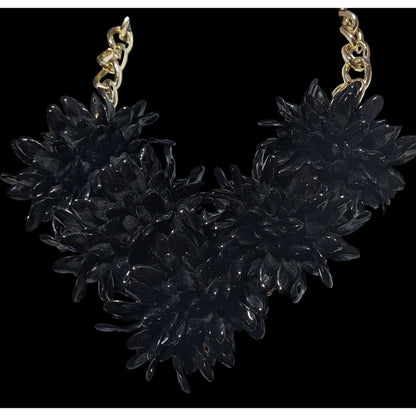 Chunky Black Floral Necklace