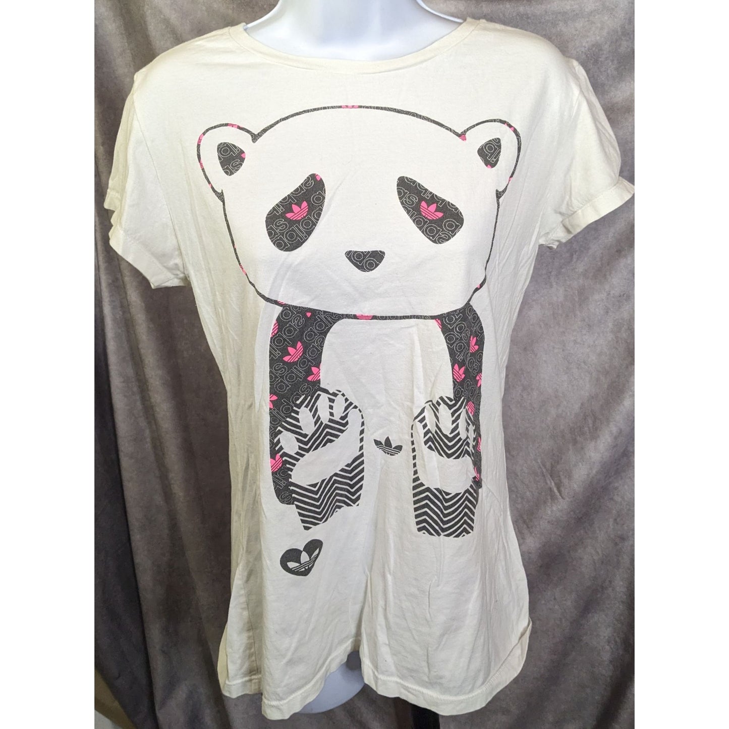 Jeremy Scott Adidas Rare Pink And Black Panda Shirt