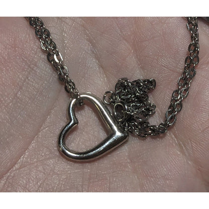 Silver Open Heart Necklace