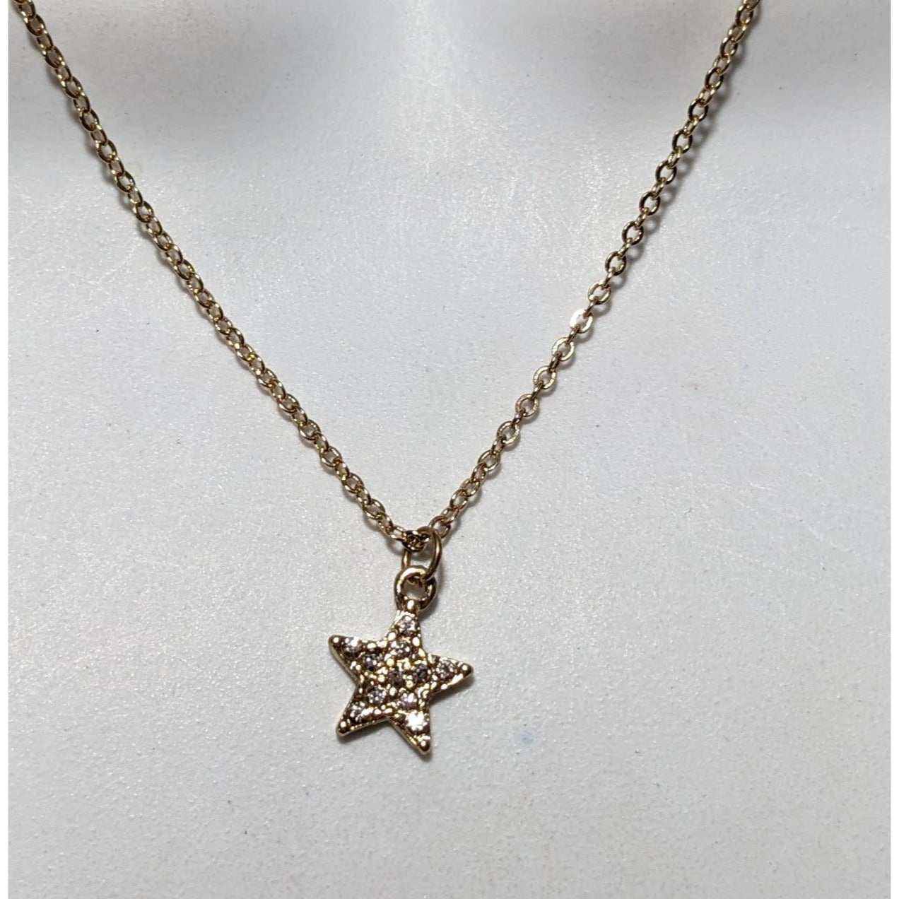 Minimalist Gold Rhinestone Star Necklace