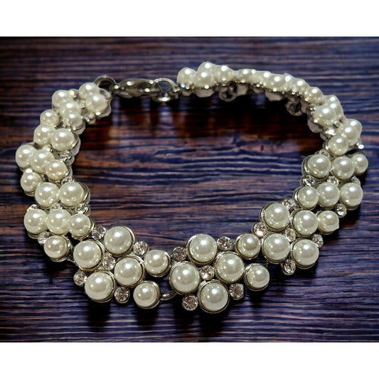 Pearl Rhinestone Bridal Bracelet