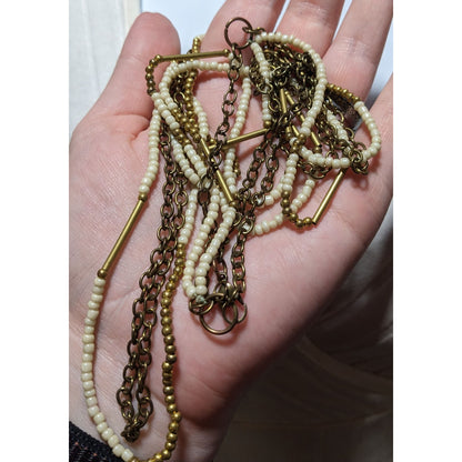 Gold White Multilayer Bohemian Necklace