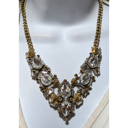 Stella & Dot Gold Gemmed Statement Necklace