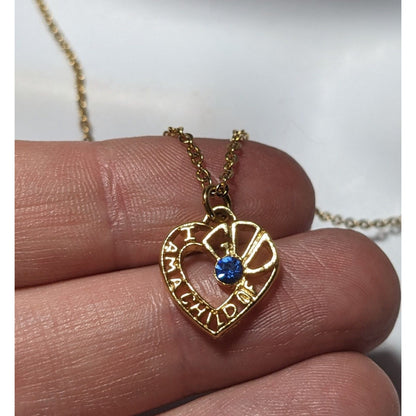 Gold Heart Child Of God Pendant Necklace