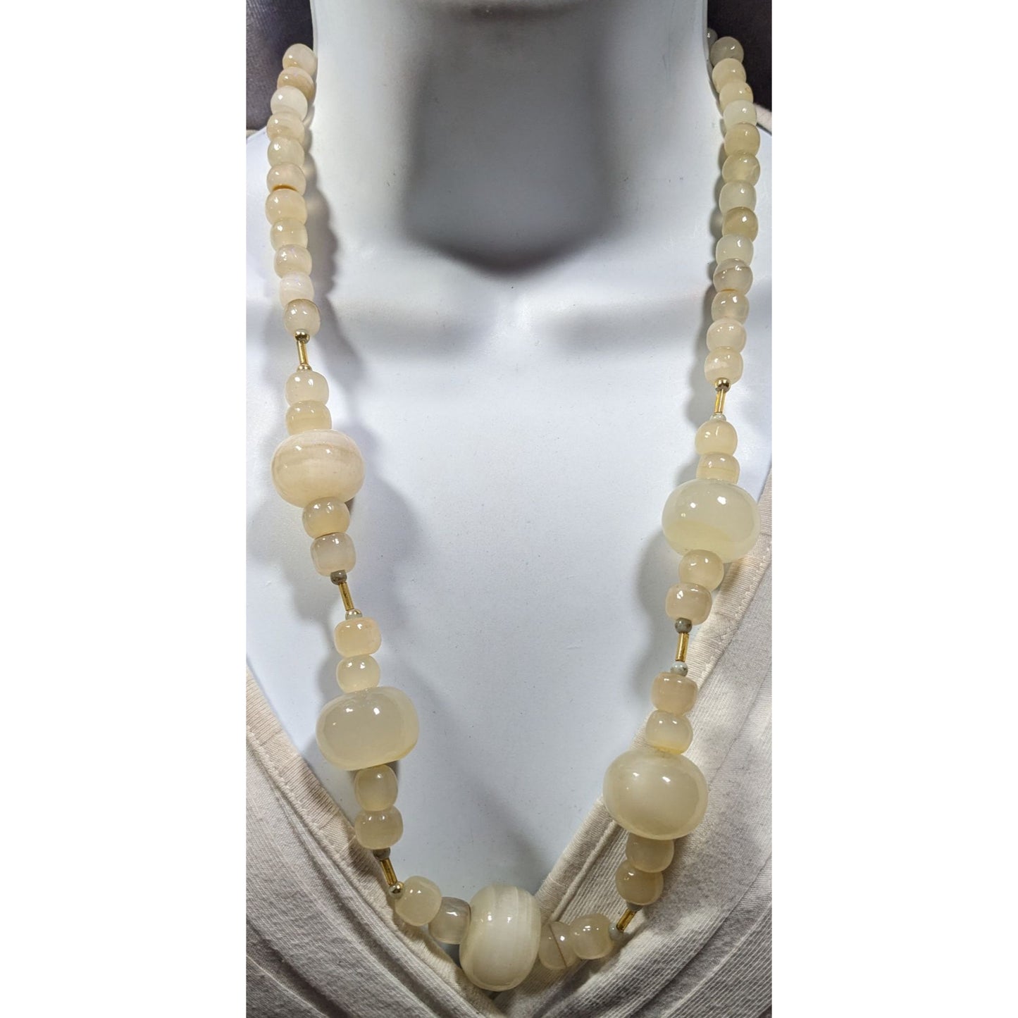 Vintage Chunky Mexican Onyx Beaded Necklace
