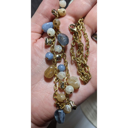 Earthy Sky Beaded Charm Necklace