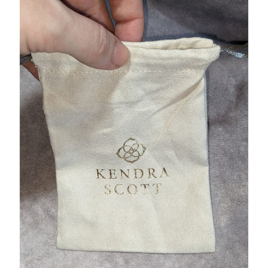 Coquette Luxe Kendra Scott Jewelry Dust Bag Drawstring Pouch Cream Gold Logo