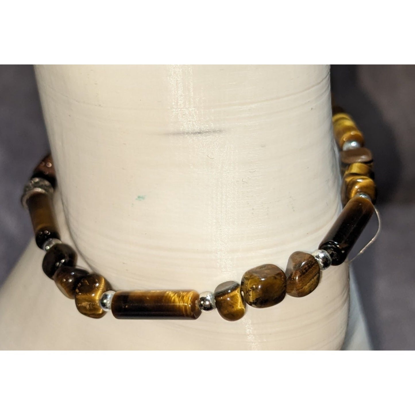 Boho Leo Tiger Eye Gemstone Zodiac Charm Stretch Bracelet Earthy Astrology Jewelry