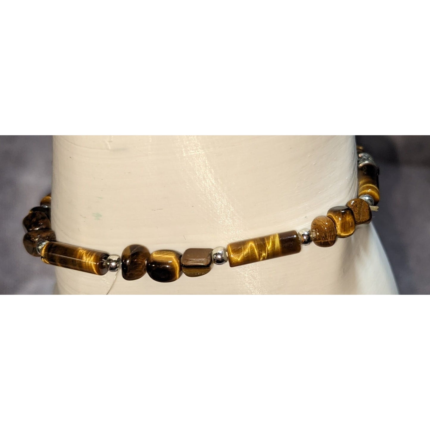 Boho Leo Tiger Eye Gemstone Zodiac Charm Stretch Bracelet Earthy Astrology Jewelry