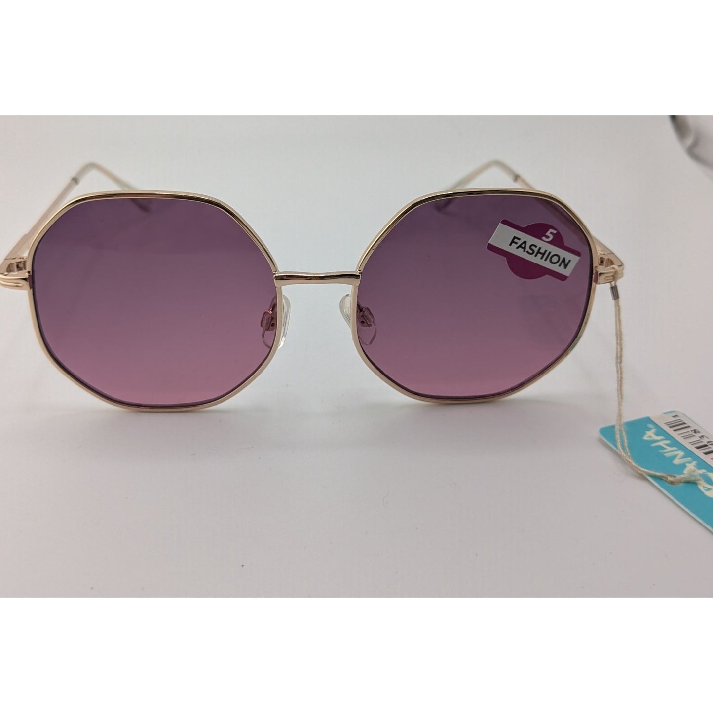 Piranha Octagonal Sunglasses NWT Purple Gold Retro Geometric Shades