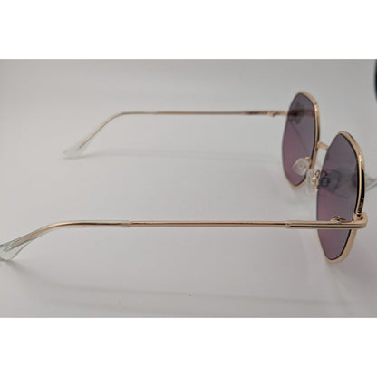 Piranha Octagonal Sunglasses NWT Purple Gold Retro Geometric Shades