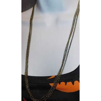 Casual Classic Antiqued Silver Tone Triple Chain Necklace