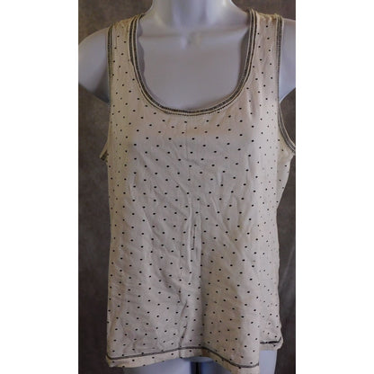 H&M Casual White Tank Top With Black Spots