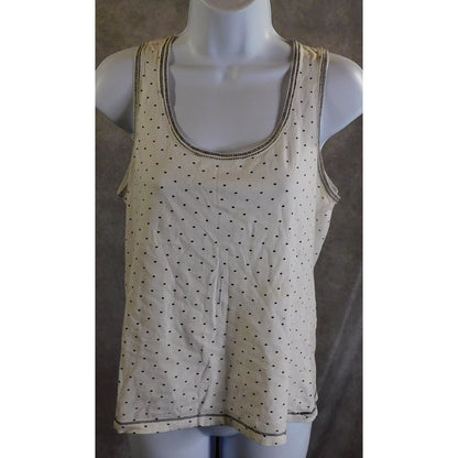 H&M Casual White Tank Top With Black Spots