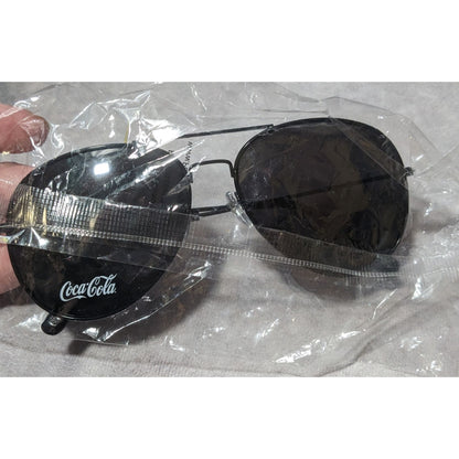 Coca-Cola Branded Black Aviator Sunglasses