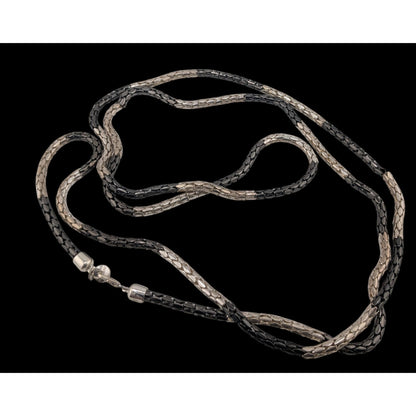 Alfani Modern Tube Chain NecklaceBlack & Silver-Tones