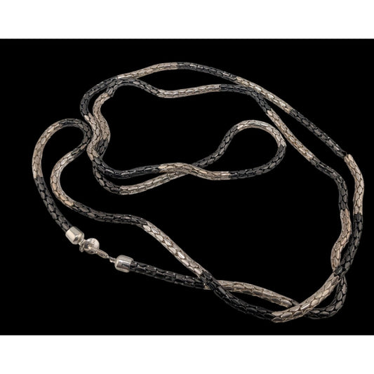 Alfani Modern Tube Chain NecklaceBlack & Silver-Tones