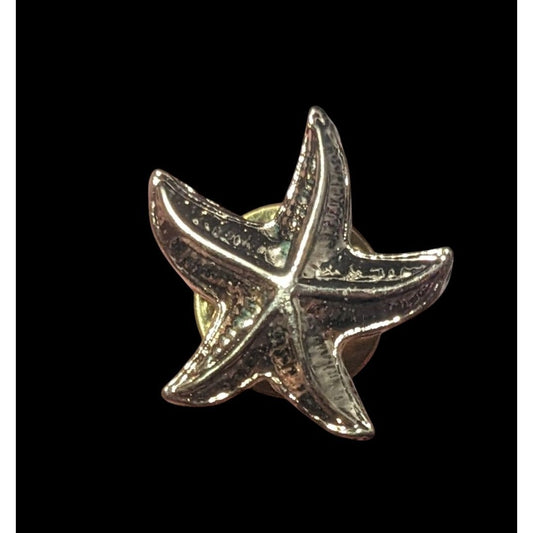 Nautical Mermaidcore Minimalist Silver Tone Starfish Lapel Pin