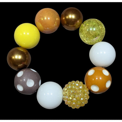 Chunky Summery Bubble Gum Beaded Stretch Bracelet