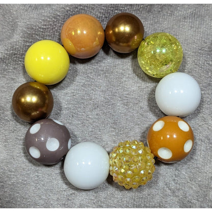 Chunky Summery Bubble Gum Beaded Stretch Bracelet