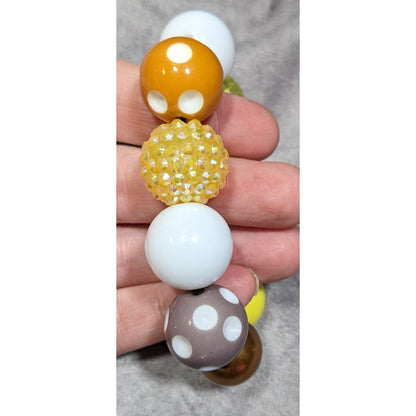 Chunky Summery Bubble Gum Beaded Stretch Bracelet