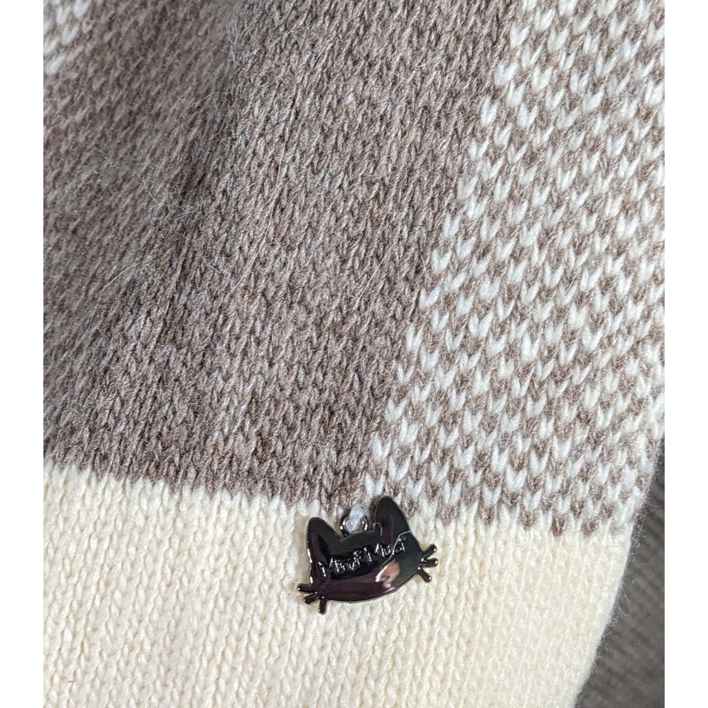 Mimi-Mua Firenze Cream And Tan Plaid Scarf