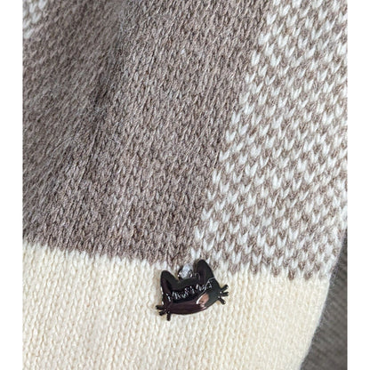 Mimi-Mua Firenze Cream And Tan Plaid Scarf