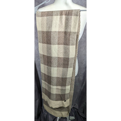 Mimi-Mua Firenze Cream And Tan Plaid Scarf